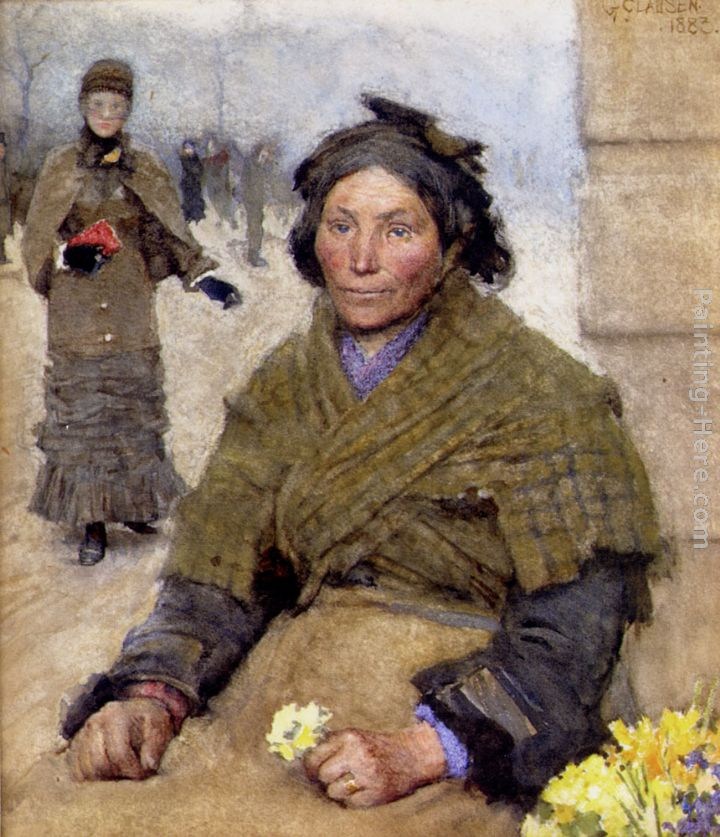Sir George Clausen Flora, The Gypsy Flower Seller
